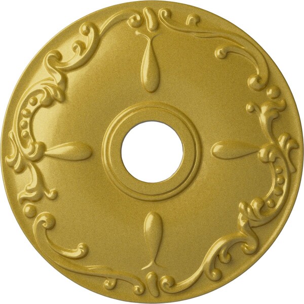 Ekena Millwork Kent Ceiling Medallion (Fits Canopies up to 5"), Hand-Painted Rich Gold, 18"OD x 3 1/2"ID x 1 1/4"P CM18KERGS - main